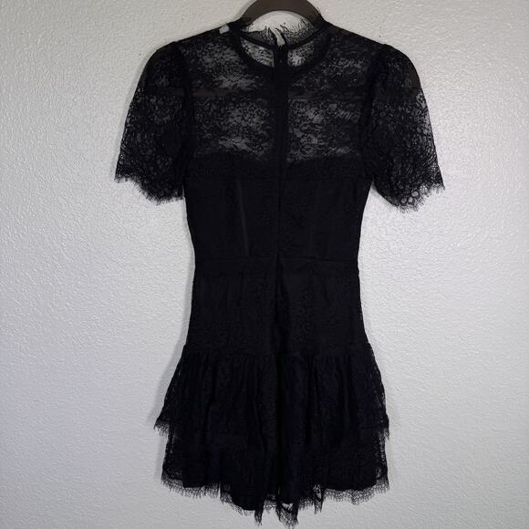 ASTR The Label Leilani Lace Bustier Mini Dress Womens XS Lace Black Whimsigoth - Picture 2 of 11